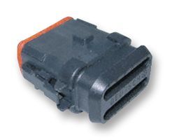 DEUTSCH DT068SA-CE12 Connector Housing, Thin Wall, Black, DT Series, Plug, 8 Ways, DT Series Socket Contacts