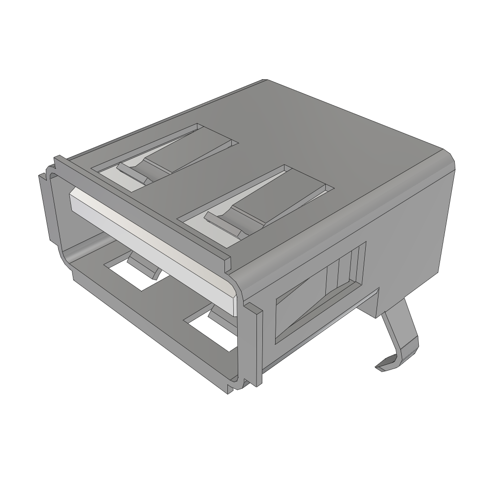 Conn USB F 4 POS Solder RA Thru-Hole 4 Terminal 1 Port Tray