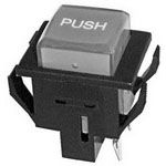 Switch Push Button N.O./N.C. DPST Square Button 10A 250VAC 14VDC Alternate Contact Quick Connect Panel Mount