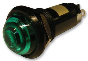 Green 18mm Round Domed LED, 12V, 15mA, Through Hole