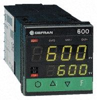 Gefran 600 PID Temperature Controller, 48 x 48 (1/16 DIN)mm, 4 Output Relay, 100 V ac, 240 V ac Supply Voltage
