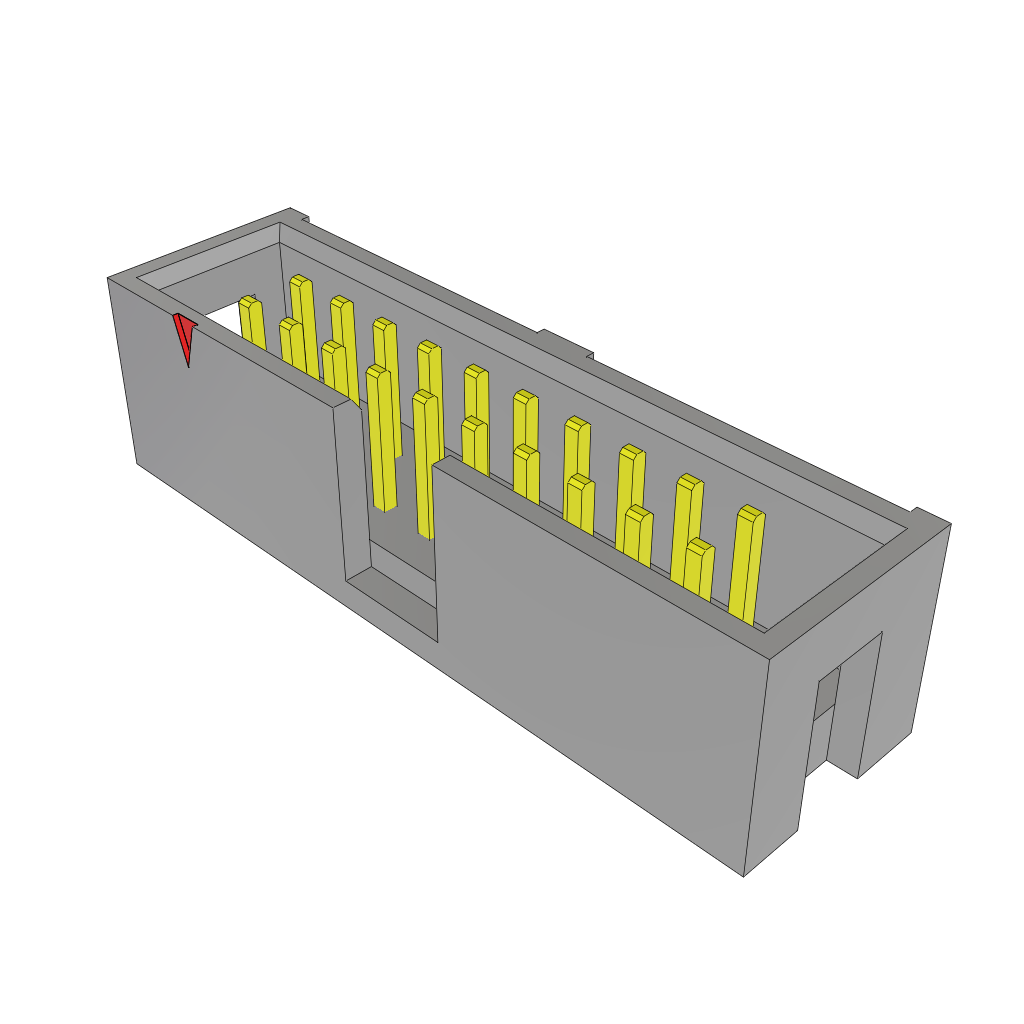 20-Position 2-Row Right Angle Header, 3A, 125°C, Through Hole