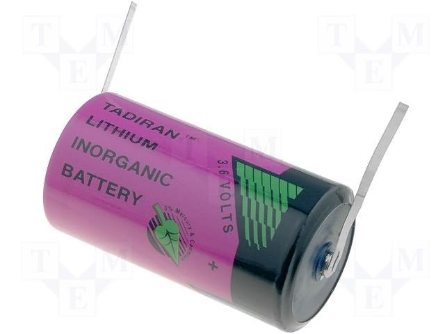 TADIRAN BATTERIES SL2770/T Battery, Lithium Thionyl Chloride, 8.5 Ah, 3.6 V, C, PCB Pins, 26.2 mm