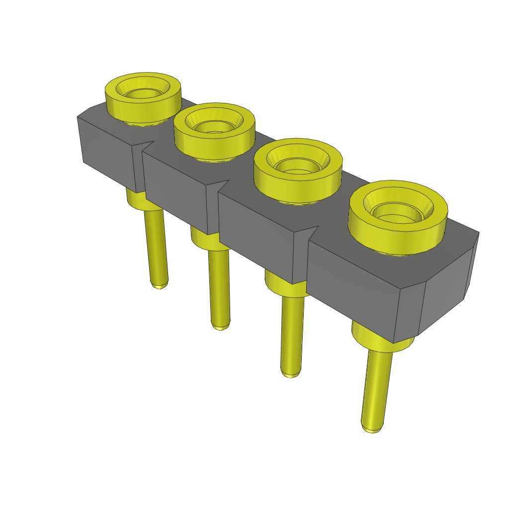Conn Socket Strip SKT 4 POS 2.54mm Solder ST Top Entry Thru-Hole Bulk