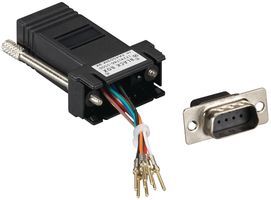 ADAPTER, RJ45 TO DB25 PLUG; Inter Series Connector A:D Sub; Convert From Positions:9; Convert From Gender:Plug; Inter Series Connector B:RJ45; Convert To Positions:8; Convert To Gender:Receptacle; Connector Type:Adapter ;RoHS Compliant: Yes