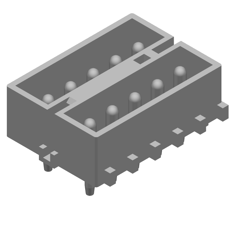 10 Pos Power Connector, 12A, 250V, Wire-to-Board, Solder, Straight, Male