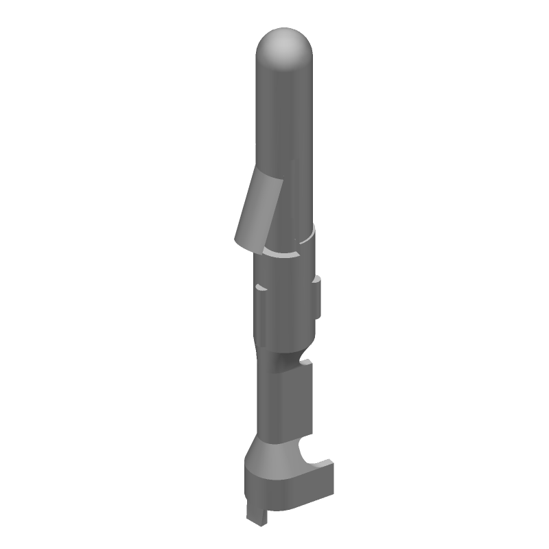 Male Power Pin Terminal, 15A, 250V, Crimp, Brass/Tin