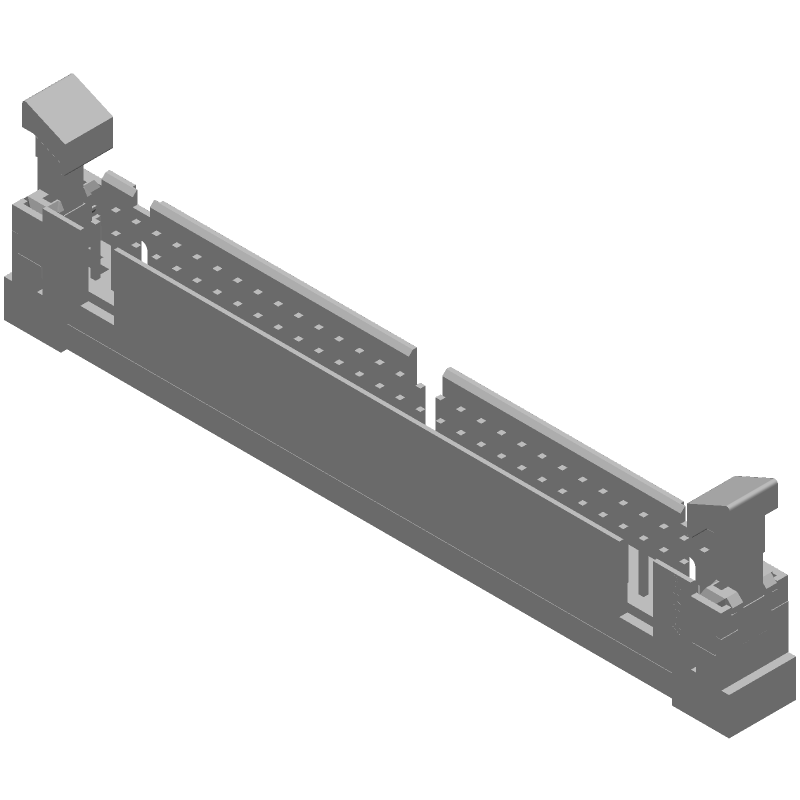 60 Pos 2.54mm Shrouded Header, Vertical, Solder ST, 1A