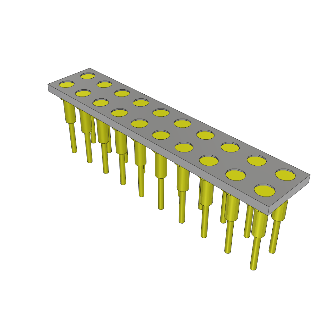 Conn Socket Strip SKT 20 POS 2.54mm Solder ST Top Entry Thru-Hole Tube