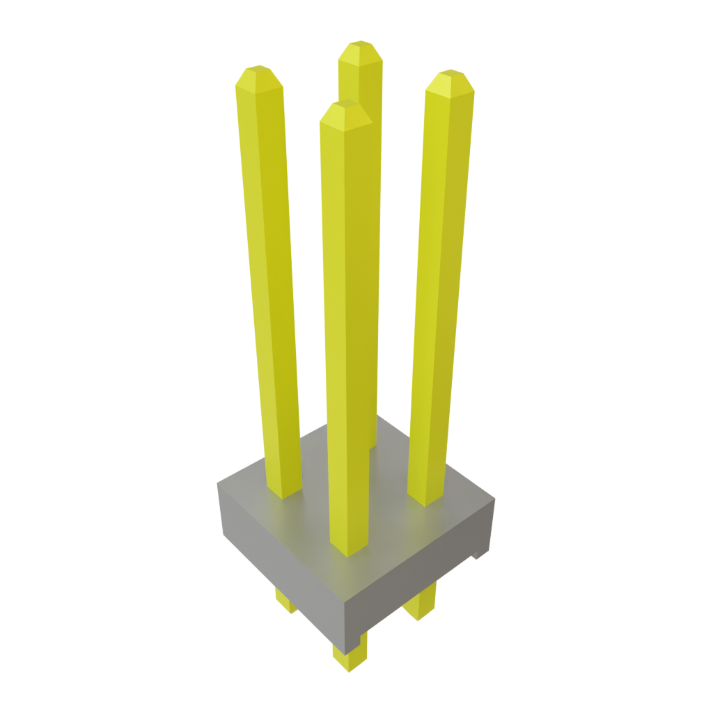 4-Contact Unshrouded Header, HDR, 2mm Pitch, 2 Rows, Through Hole Mount