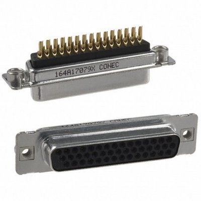 44 Pos D-Sub HD Female Connector, Straight, Solder Cup, 60V