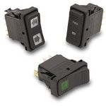 DPDT Rocker Switch, (ON)OFF(ON), 20A 12VDC, Quick Connect