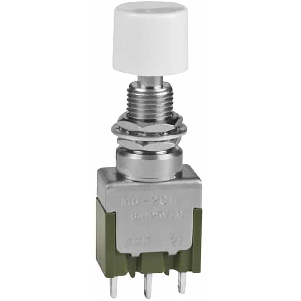 Switch Push Button ON (ON) SPDT Round Plunger 6A 250VAC 30VDC Momentary Contact Panel Mount Solder Lug