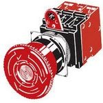 Emergency Stop Switch, 10A, SPST/DPST, Panel Mount, Red