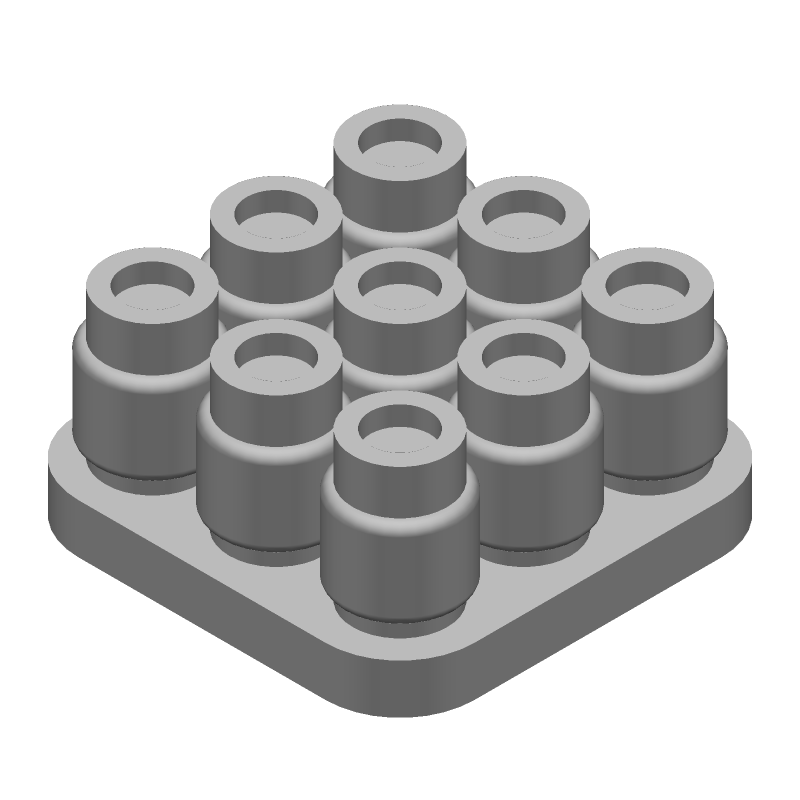 Blue Silicone Rubber Seal, 9 Pos, 19A, 600V, IP57