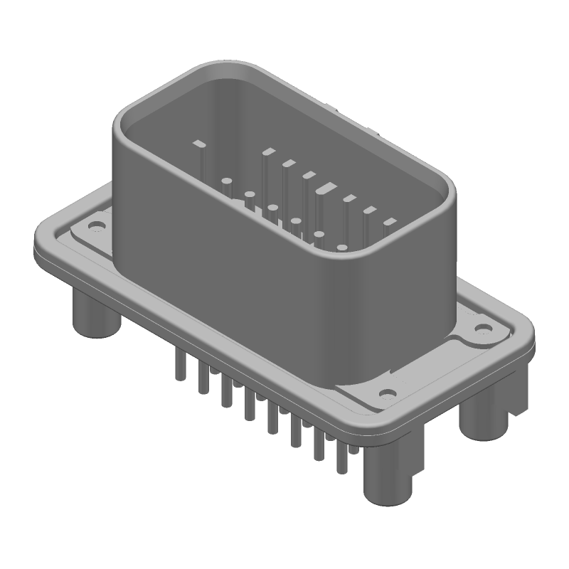 23 Pos Header, 17A, 250V, Gold Brass Pin, UL94 V-0