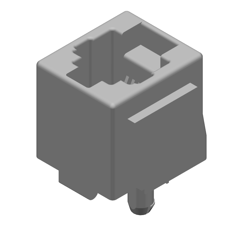 RJ11 Connector, 6 Pos, 1 Port, Female, Solder, Straight, Cat 3