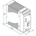 24V 2.5A 60W AC/DC DIN Rail Power Supply, 9-Pin