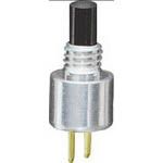 SPST-NO Pushbutton Switch, 0.15A 28V, Black Actuator, Panel Mount