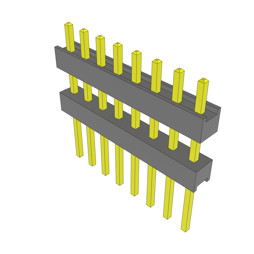 8-Position HDR Board Stacker, 2.54mm Pitch, Through Hole Mount