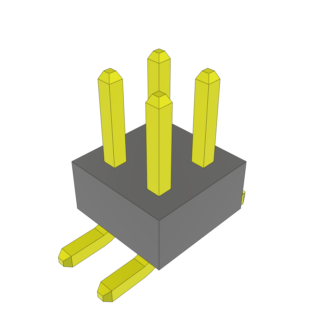 4-Contact Male Surface Mount Header, 125°C, Commercial Reliability