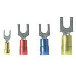 Insulated Fork Terminal, 10-12 AWG, Copper, Tin Plated