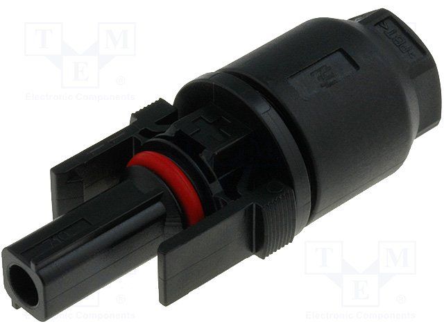 Female Solar Power Connector, 25A, 12AWG, IP67, Silver Copper