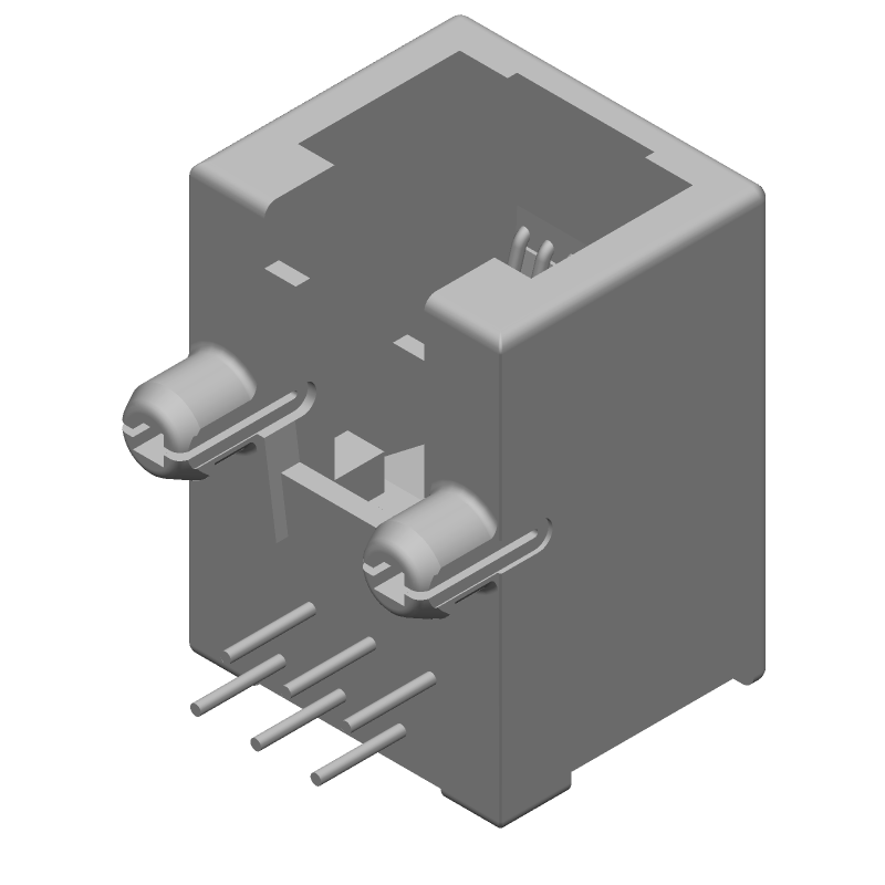6P6C RJ45 Connector, Right Angle, Solder, Unshielded