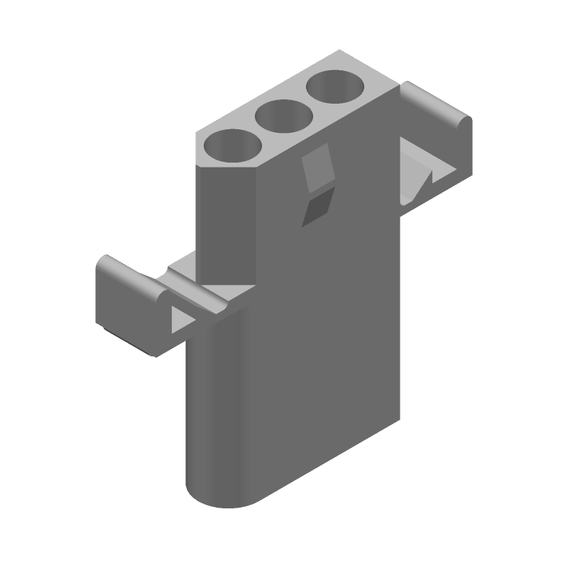 3 Pos Receptacle Connector, 250V, 13A, Crimp, Panel Mount, Straight