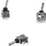 Switch Toggle ON OFF (ON) SPDT Bat Toggle PC Pins 0.1A 28VAC 28VDC 0.4VA PC Mount with Bracket