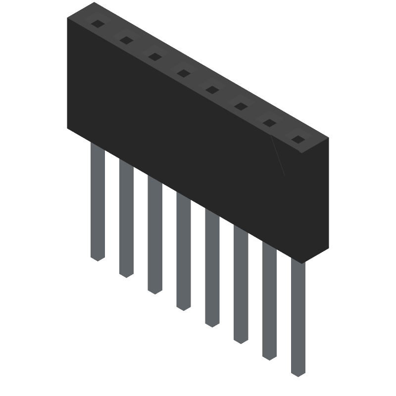 Conn Socket Strip SKT 8 POS 2.54mm Solder ST Top Entry Thru-Hole Tiger Buy™ Bulk