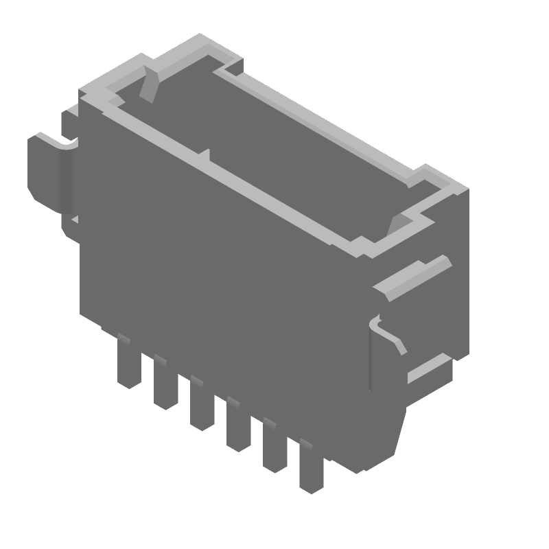 6 Pos 1.5mm RA SMD Shrouded Header, 2A, Tin