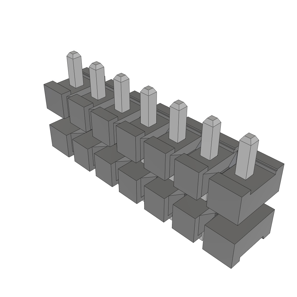 Conn Board Stacker HDR 7 POS 3.96mm Solder ST Thru-Hole Bulk