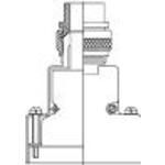 EMI/RFI D-Sub Split Backshell with Crimp Ring Shield Termination 90° 2 Shell Size Olive Drab Cadmium Over Electroless Nickel Aluminum