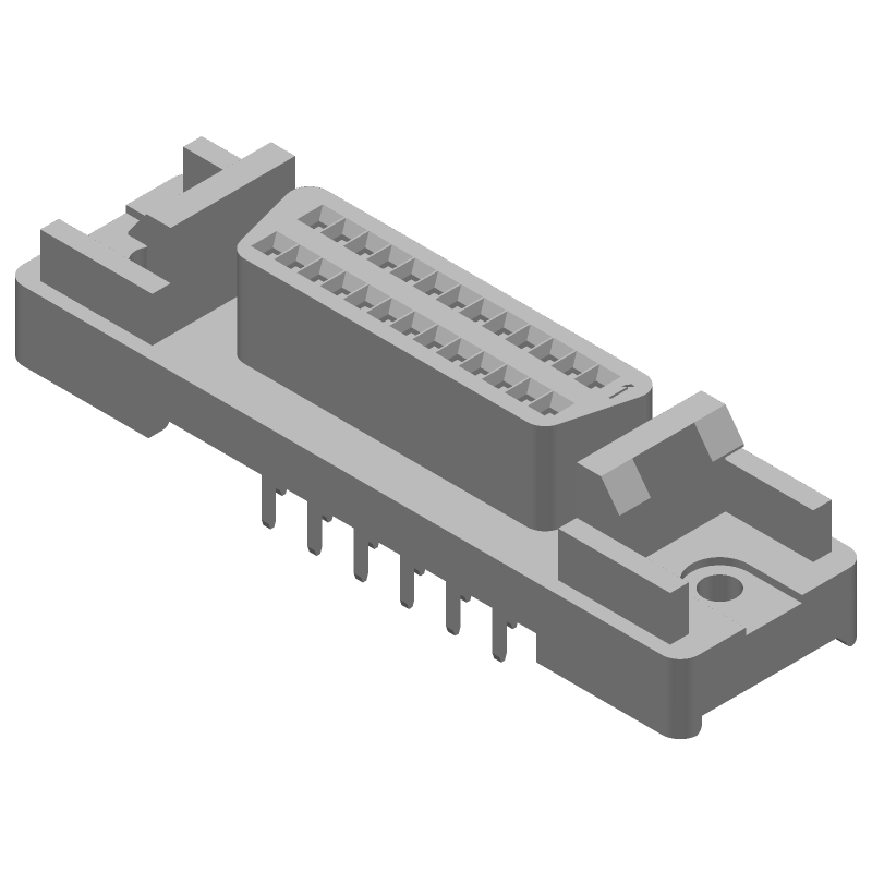 26 Pos Signal Connector, Gold Plated Bronze, 30V, Shielded, Vertical Mount