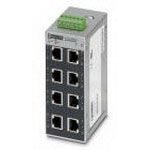 8-Port 100Mbps Ethernet Switch, DIN Rail Mount, 24V