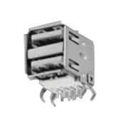 4 Pos Receptacle, Right Angle, Shielded, Solder, 1A, 30V