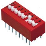 4-Pos SPST Slide DIP Switch, 0.15A 30VDC, Thru-Hole, PC Pins