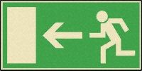 Aluminium Fire Exit Left Non-Illuminated Emergency Exit Sign, 300 x 150mm