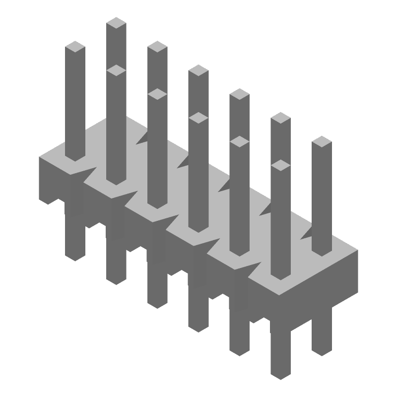 12 Pos 2 Row Straight Header, 2.54mm Pitch, 3A, Gold Contact