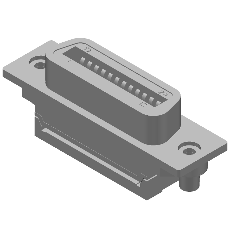 SCSI Connector, 24 Pos, Female, IDC, Right Angle, Panel Mount