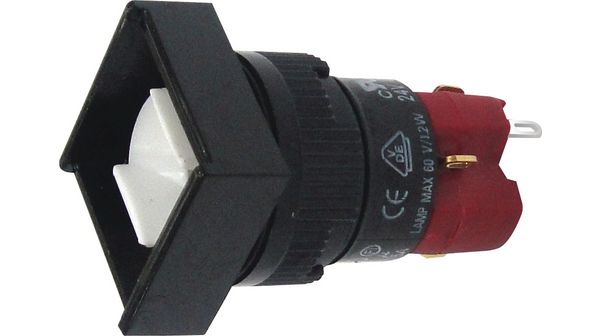 Illuminated push-button 18 x 18 mm 1 NO+1 NC, SD16-LMS1-1S, DECA