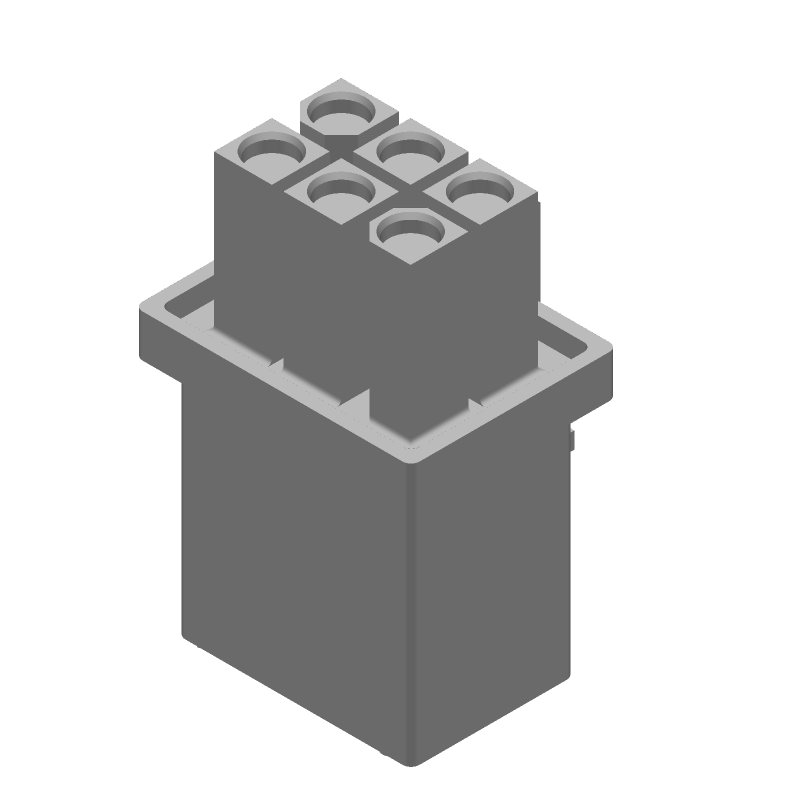 6 Pos 9A 600V Wire-to-Wire Socket Connector, Crimp, UL94 V-0