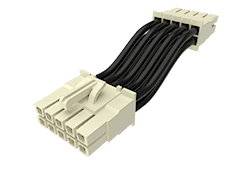 22AWG Power Cable Assembly, SKT-SKT Crimp-Crimp, -10°C to 105°C