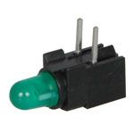 @LED,GREEN,R/ANGLE,PCB,3MM(T1) CBI PLASTIC HOLDER,BLK CSE(10