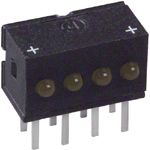 Green 4-LED Array, 2.4V, 20mA, Through Hole, 40° Viewing Angle