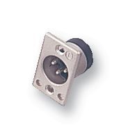 5-Pole XLR Plug, Panel Mount, 7.5A, 250V, Silver