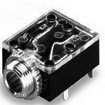 3-Pole Audio/RCA Jack, Right Angle, Solder, Nickel/Silver