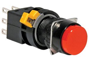 Switch Push Button N.O./N.C. DPDT Round Button 5A 250VAC 125VDC Maintained Contact Quick Connect/Solder Panel Mount