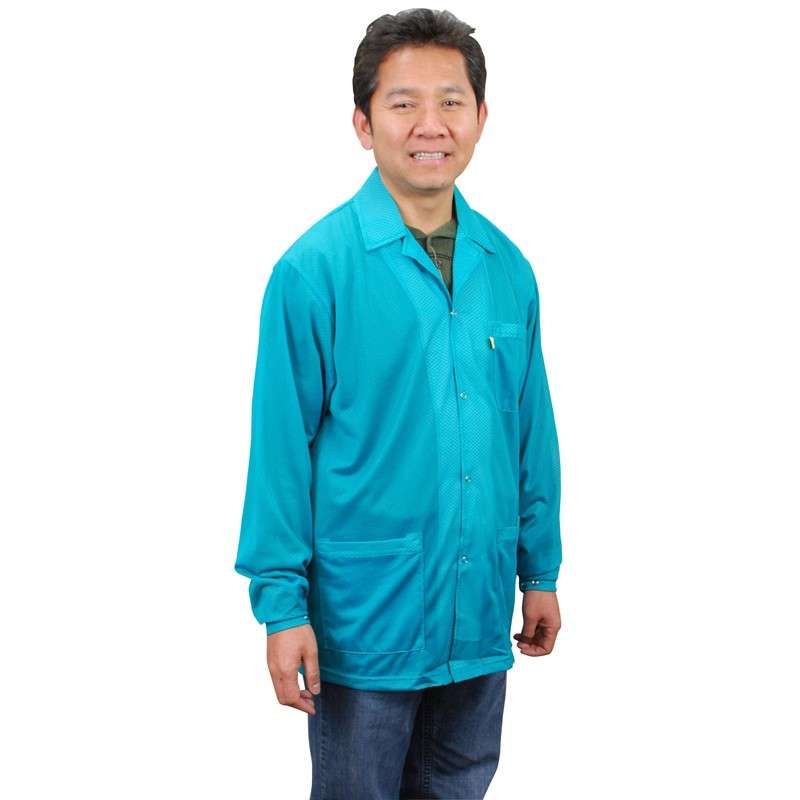 ESD JACKET W/SNAPS TEAL XS